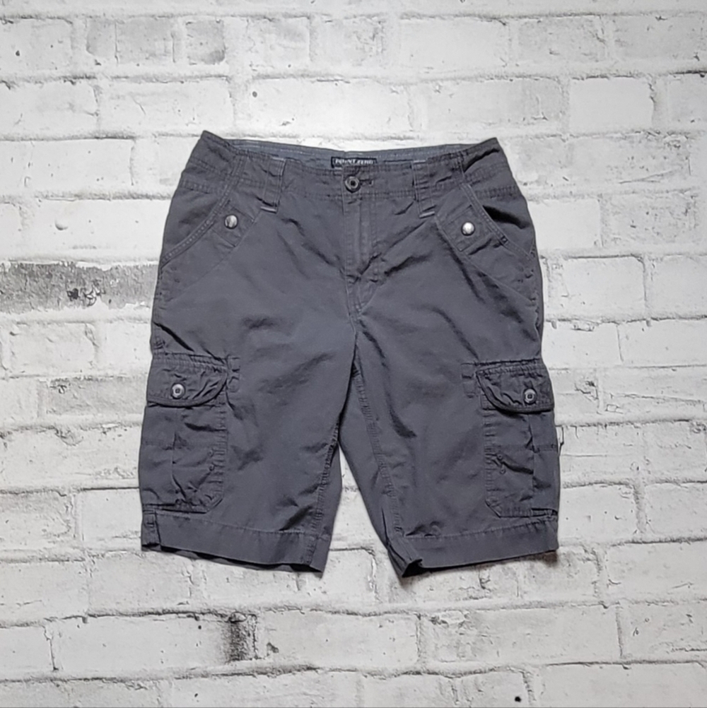 Point Zero Mens Cargo Shorts Gray Size 31 Utility Casual Cotton Shorts